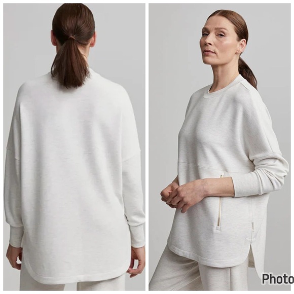Varley Paige‎ Longline Sweat Cream Ivory Pullover Sweatshirt XS Anthropologie